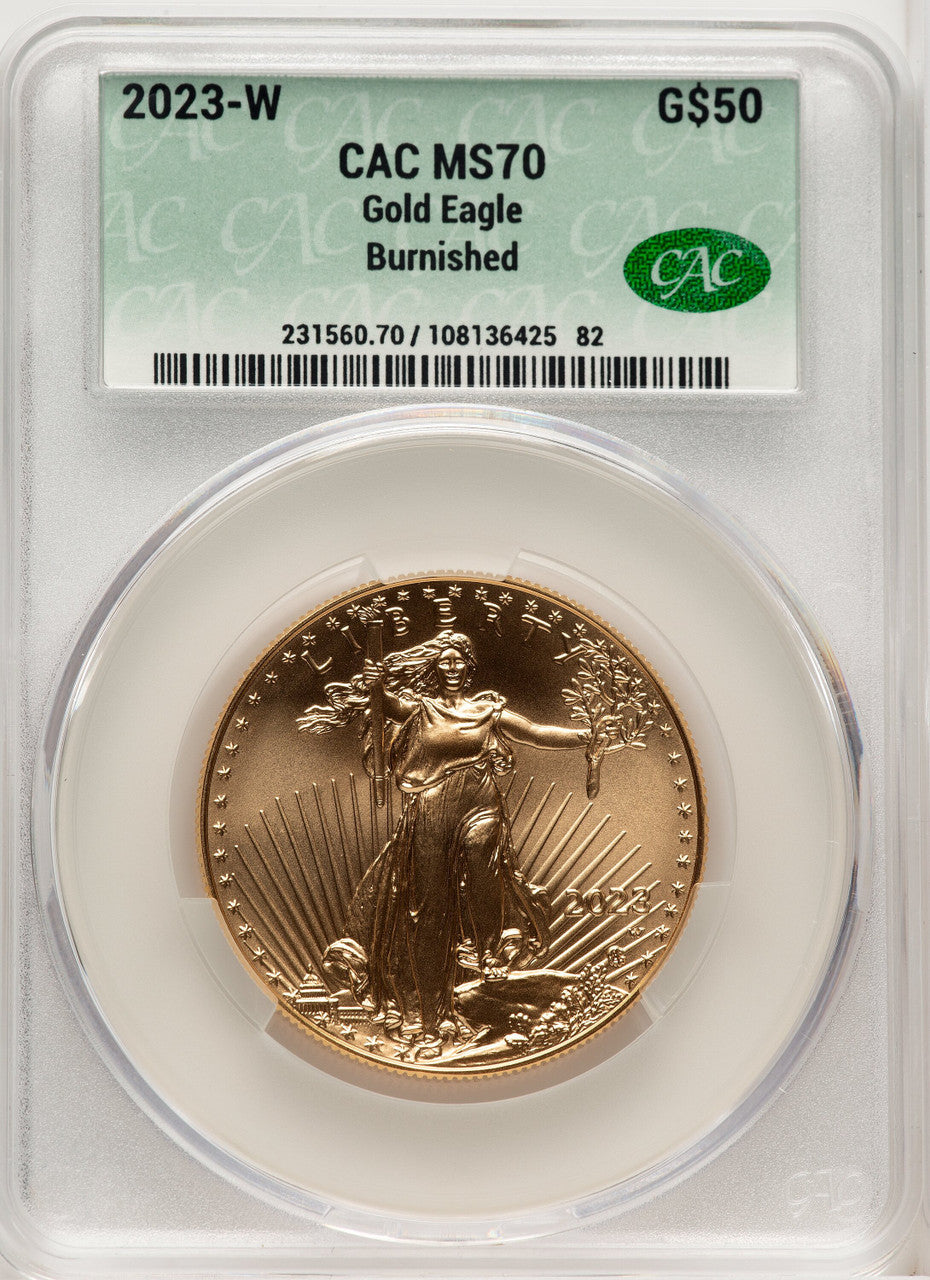 2023-W Burnished Gold Eagle 1 oz CACG MS70