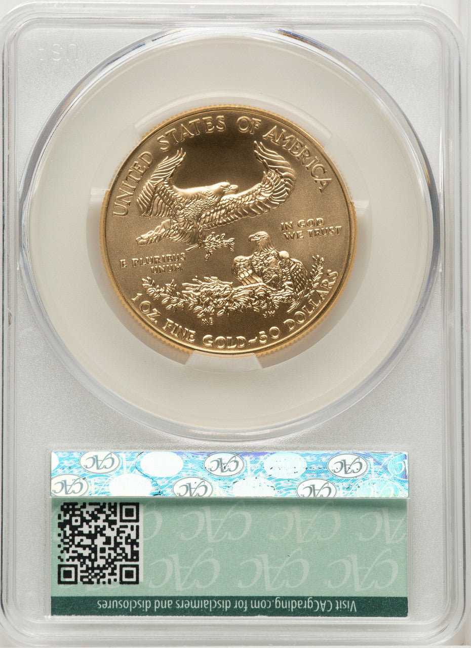 2017-W $50 Gold Eagle Burnished First Strike First Day Of Delivery CACG SP70