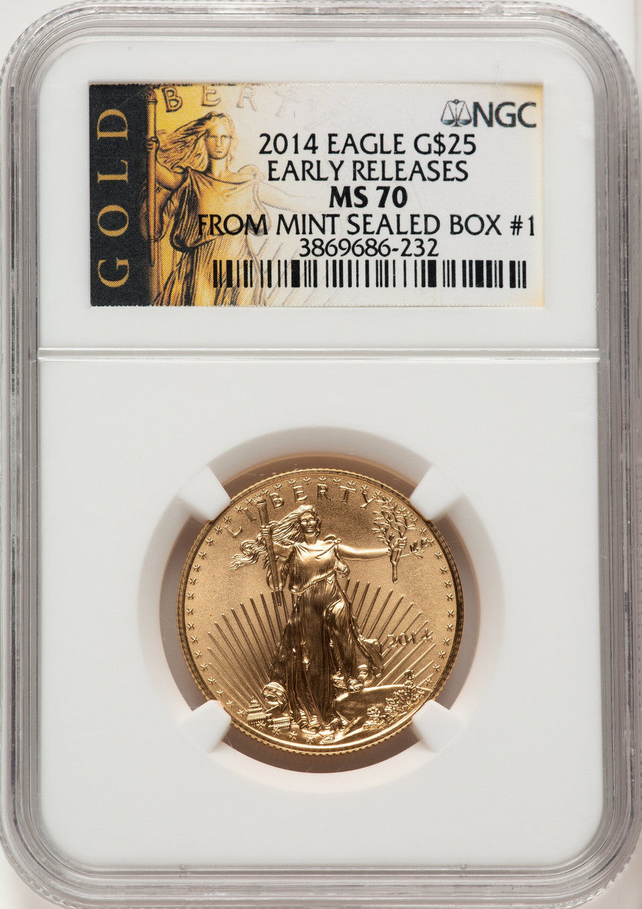2014 $25 Half-Ounce Gold Eagle First Strike NGC MS70