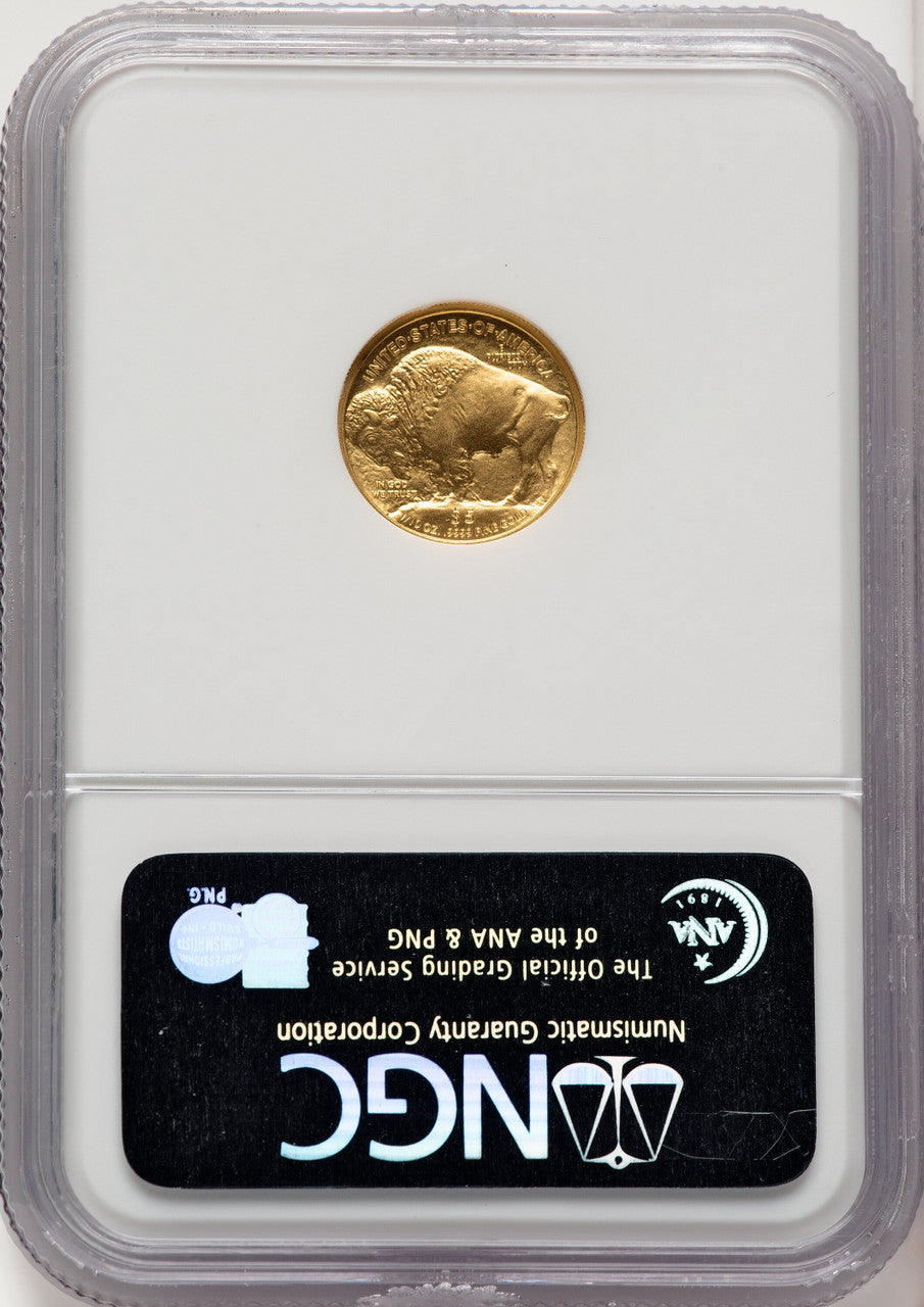2008-W $5 Burnished Tenth-Ounce Gold Buffalo First Strike NGC MS70
