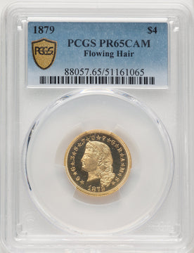 1879 $4 CA Proof Four Dollar Gold Pieces PCGS PR65