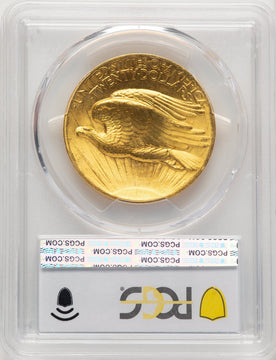 1907 $20 Flat Rim High Relief Double Eagle PCGS MS65+