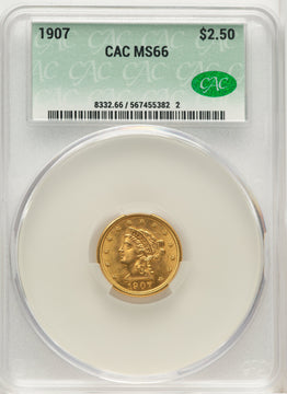1907 $2.50 Liberty Quarter Eagle CACG MS66
