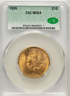 1926 $10 Indian Eagle CACG MS64