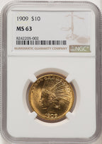 1909 $10 Indian Eagle NGC MS63