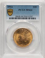 1911 $10 Indian Eagle PCGS MS64