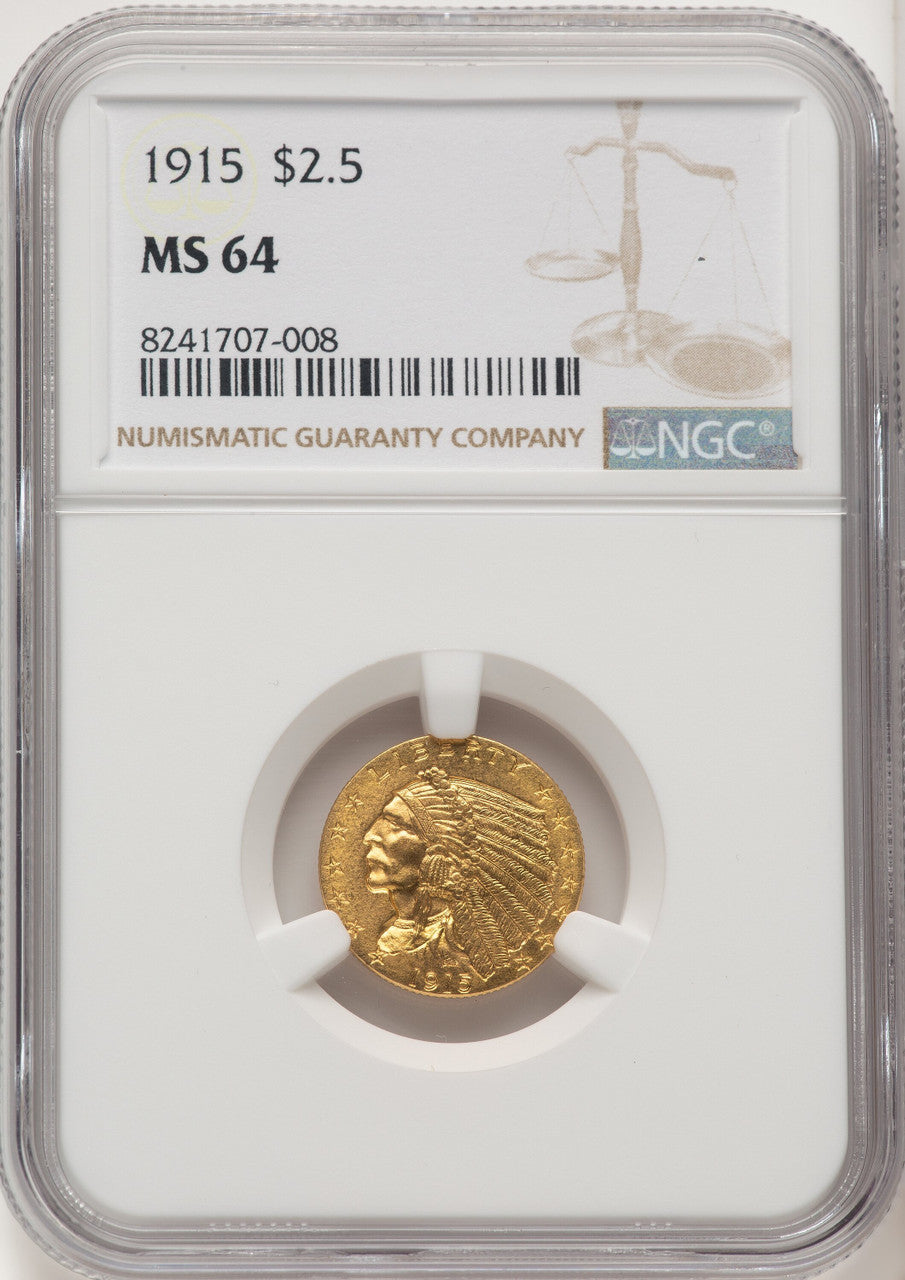 1915 $2.50 Indian Quarter Eagle NGC MS64 (770564002)