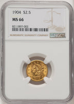 1904 $2.50 Liberty Quarter Eagle NGC MS66 (772300014)