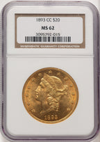 1893-CC $20 Liberty Double Eagle NGC MS62