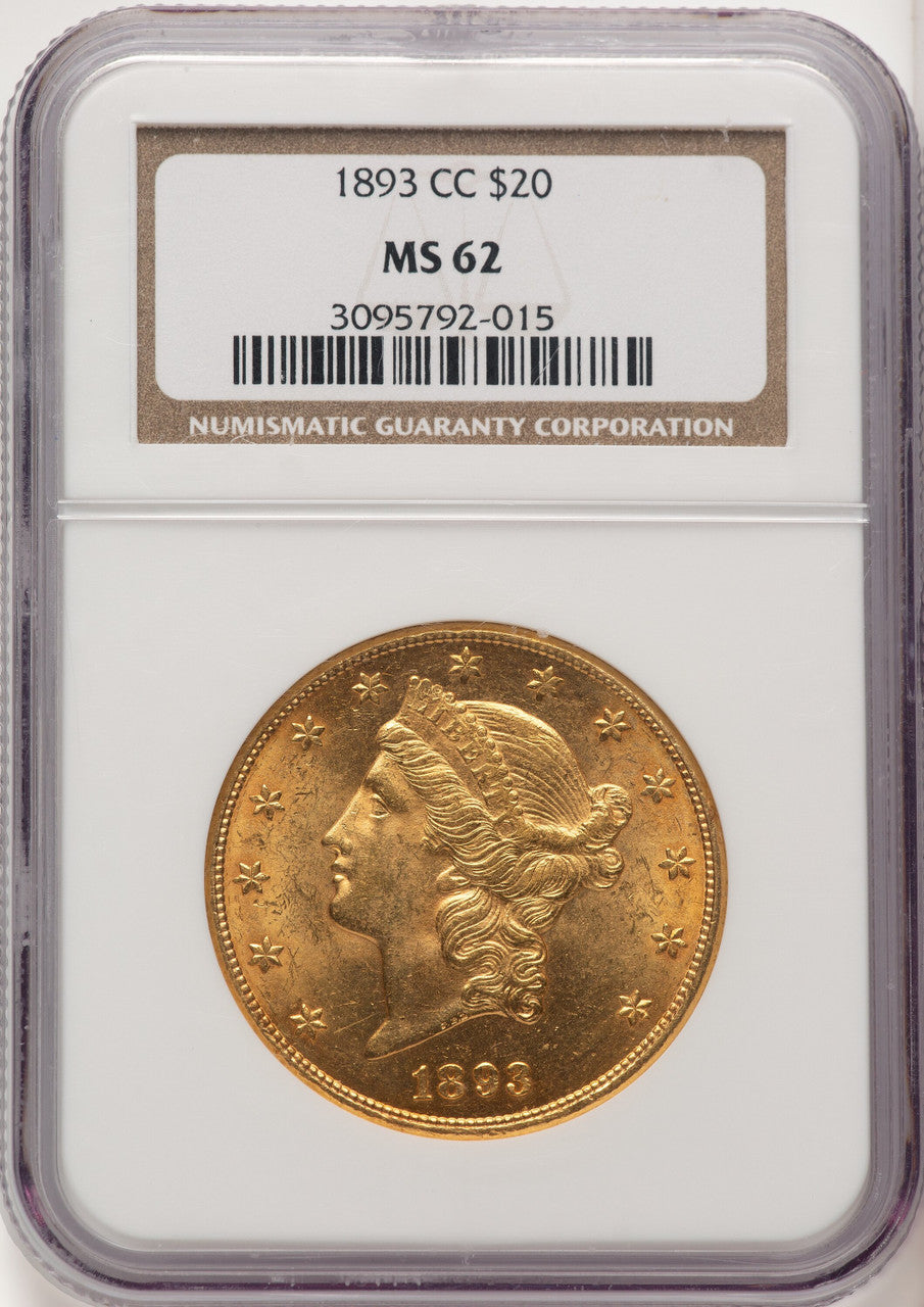 1893-CC $20 Liberty Double Eagle NGC MS62