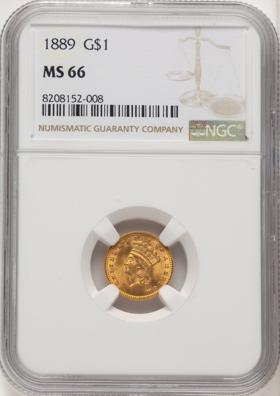 1889 G$1 Gold Dollar NGC MS66