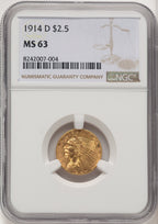 1914-D $2.50 Indian Quarter Eagle NGC MS63 (769285052)