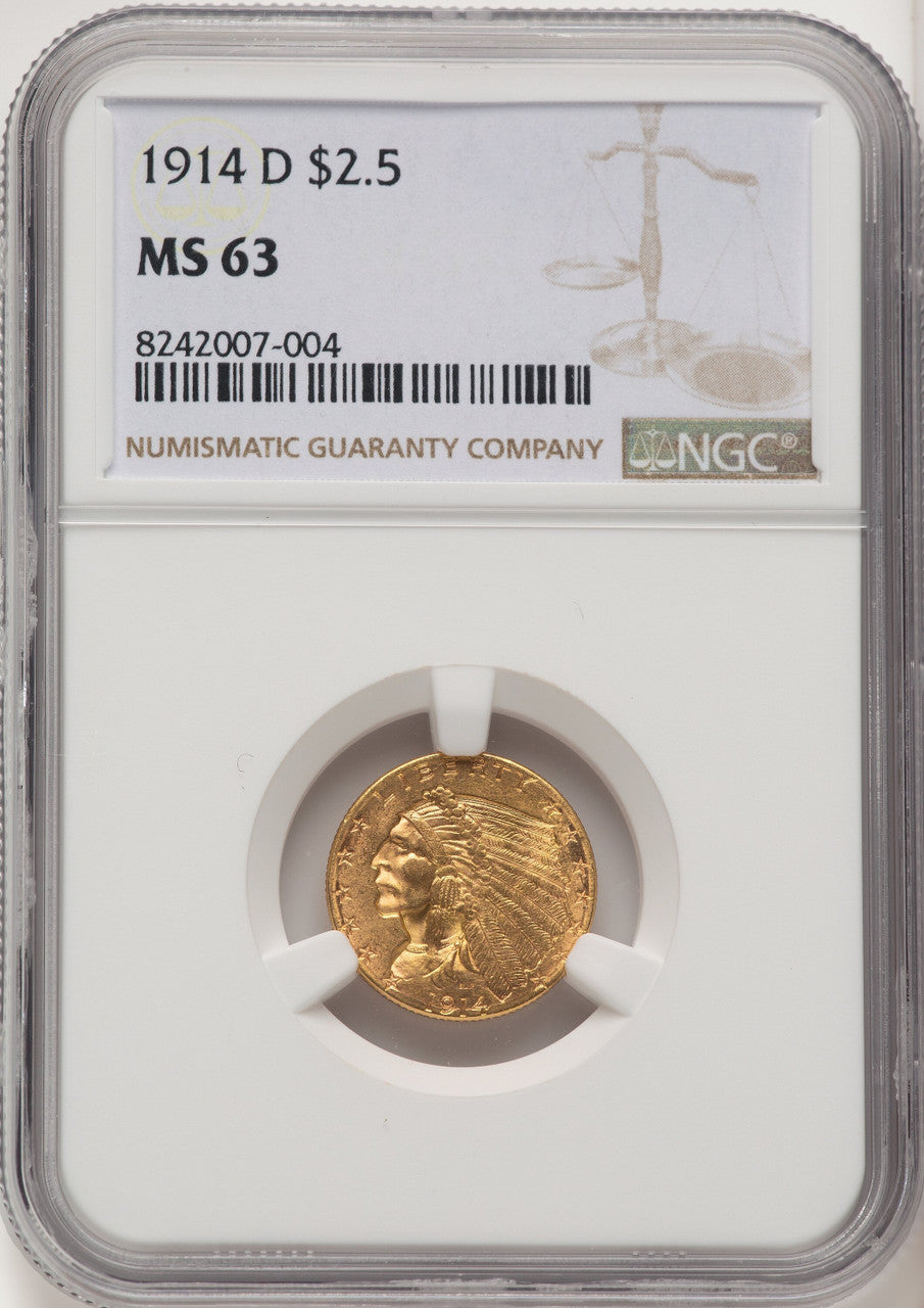1914-D $2.50 Indian Quarter Eagle NGC MS63 (769285052)