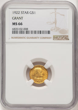 1922 G$1 Grant With Star Commemorative Gold NGC MS66 (772138093)