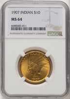 1907 $10 No Motto Indian Eagle NGC MS64 (774256014)