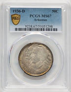 1936-D 50C Arkansas Commemorative Silver PCGS MS67