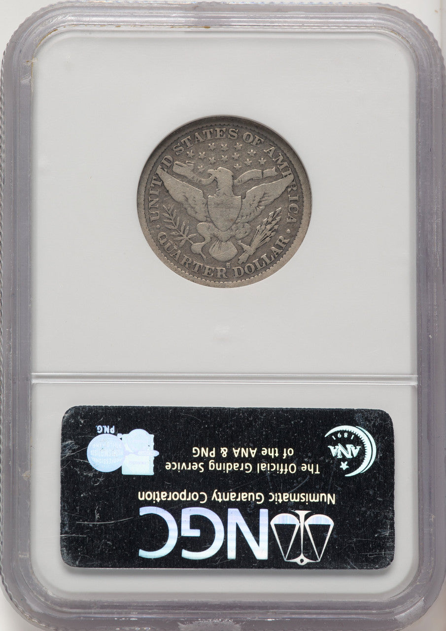 1896-S 25C CAC Barber Quarter NGC VG8