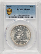 1891 50C Seated Half Dollar PCGS MS66