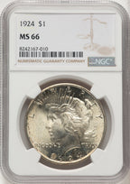 1924 Peace Dollar NGC MS66