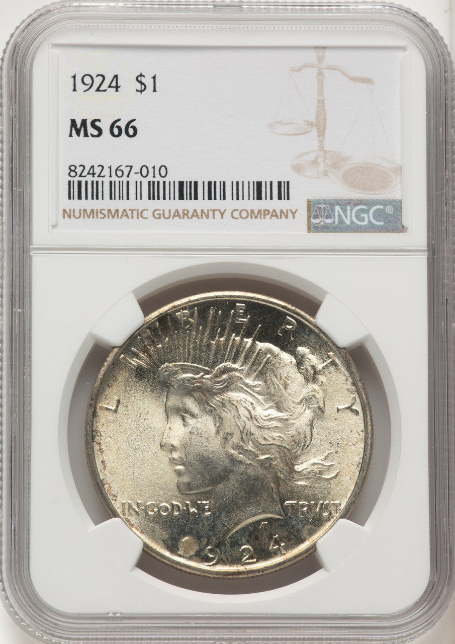1924 Peace Dollar NGC MS66