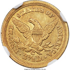 1843-C $2.50 Large Date Plain 4 Liberty Quarter Eagle NGC AU53