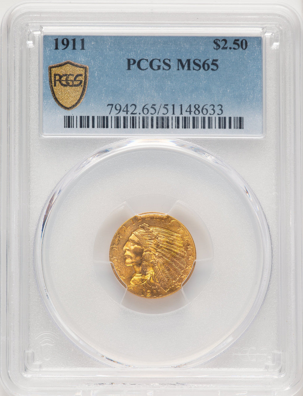 1911 $2.50 Indian Quarter Eagle PCGS MS65 (774844006)