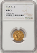 1908 $2.50 Indian Quarter Eagle NGC MS63 (774824003)