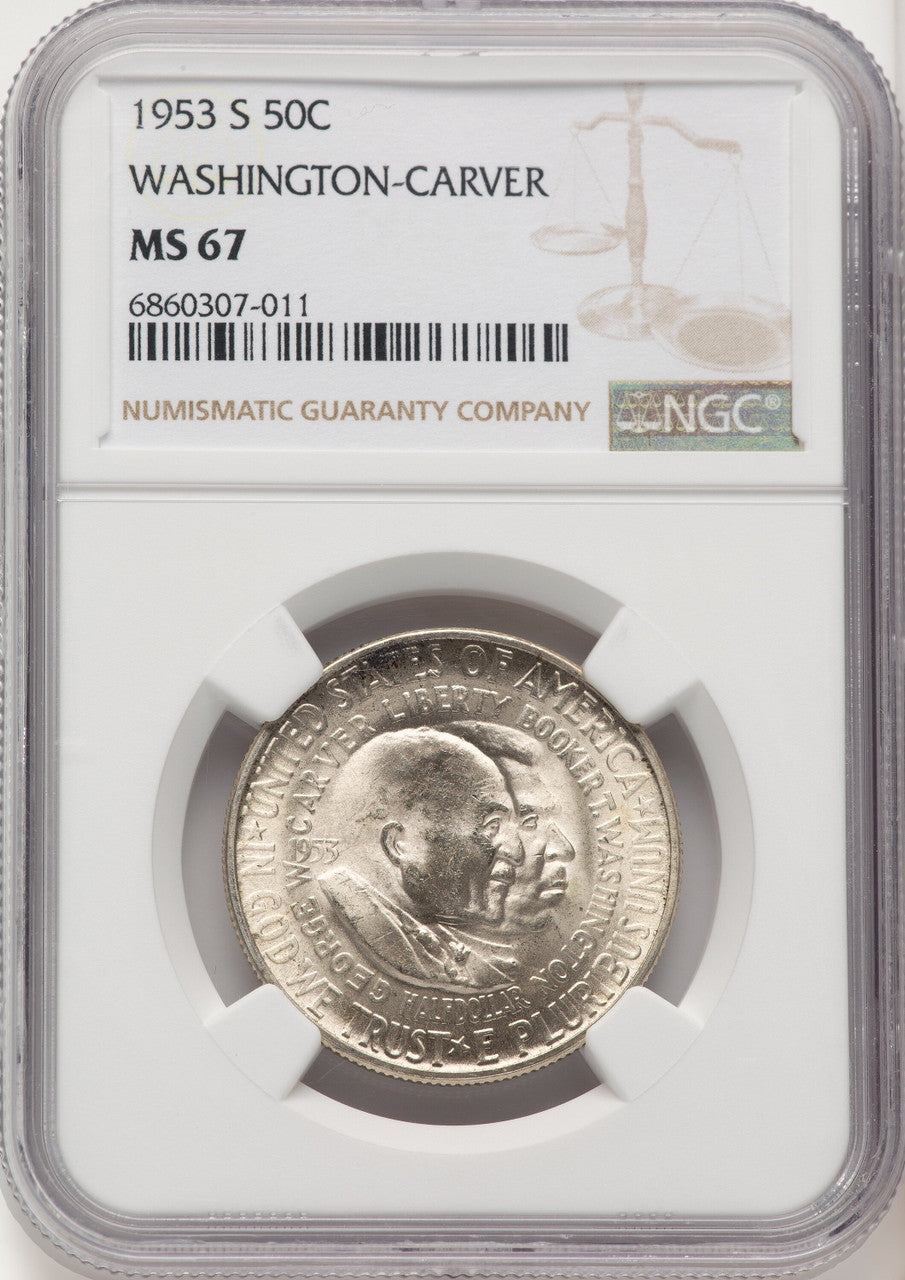 1953-S 50C Washington-Carver Commemorative Silver NGC MS67 (774753025)