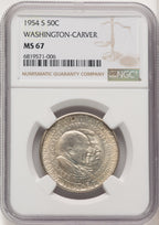 1954-S 50C Washington-Carver Commemorative Silver NGC MS67 (774753030)