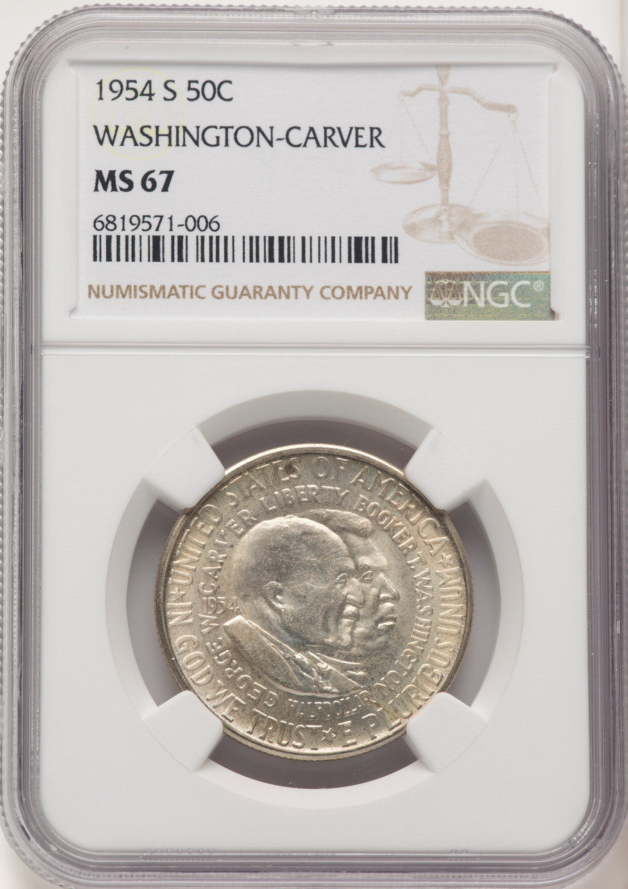 1954-S 50C Washington-Carver Commemorative Silver NGC MS67 (774753030)