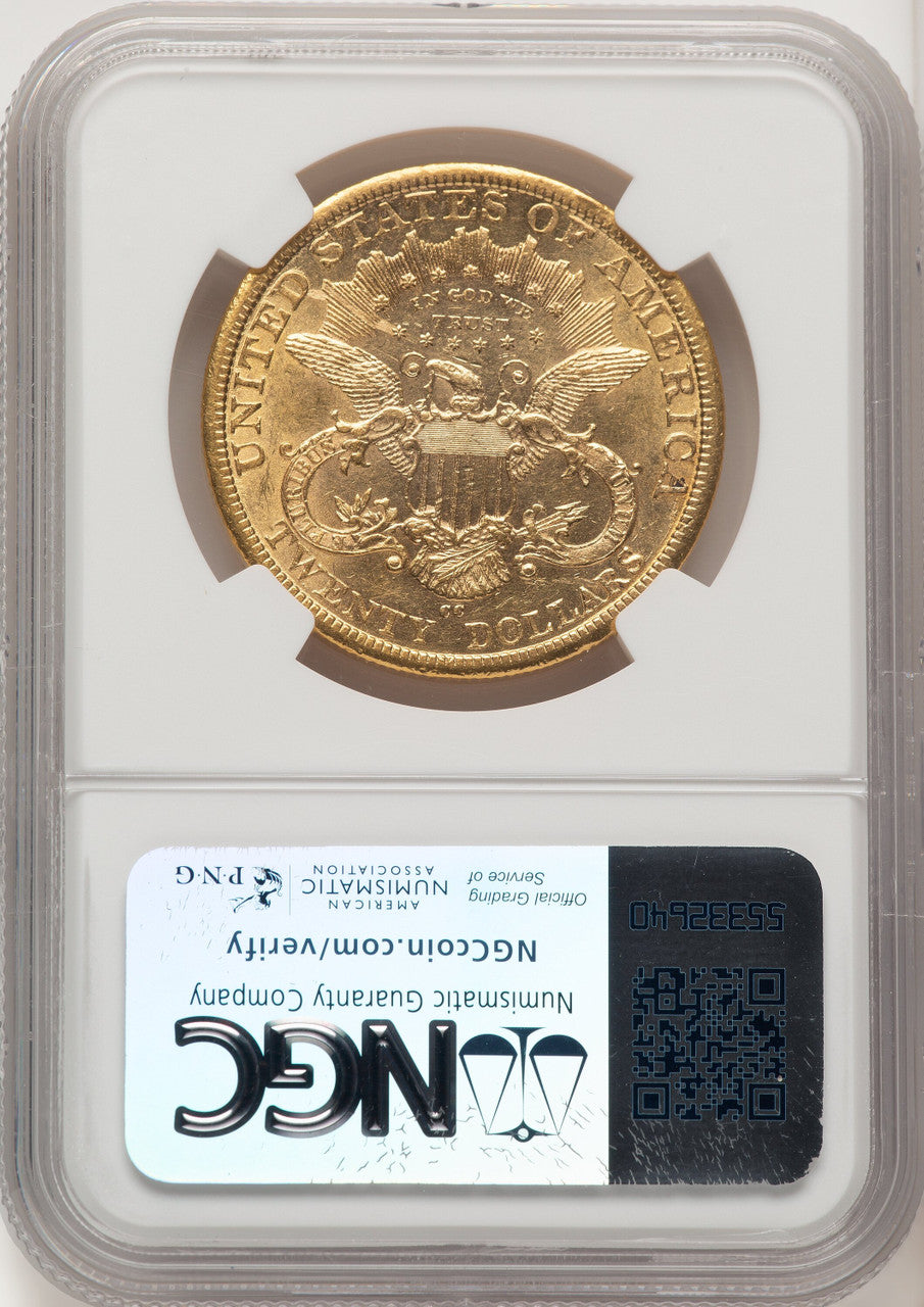 1877-CC $20 Liberty Double Eagle NGC AU58