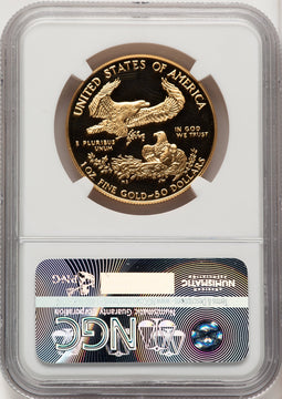 1989-W $50 One-Ounce Gold Eagle Brown Label NGC PF70 (520625037)