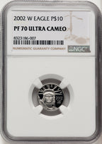 2002-W $10 Tenth-Ounce Platinum Eagle Brown Label NGC PF70 (769030010)