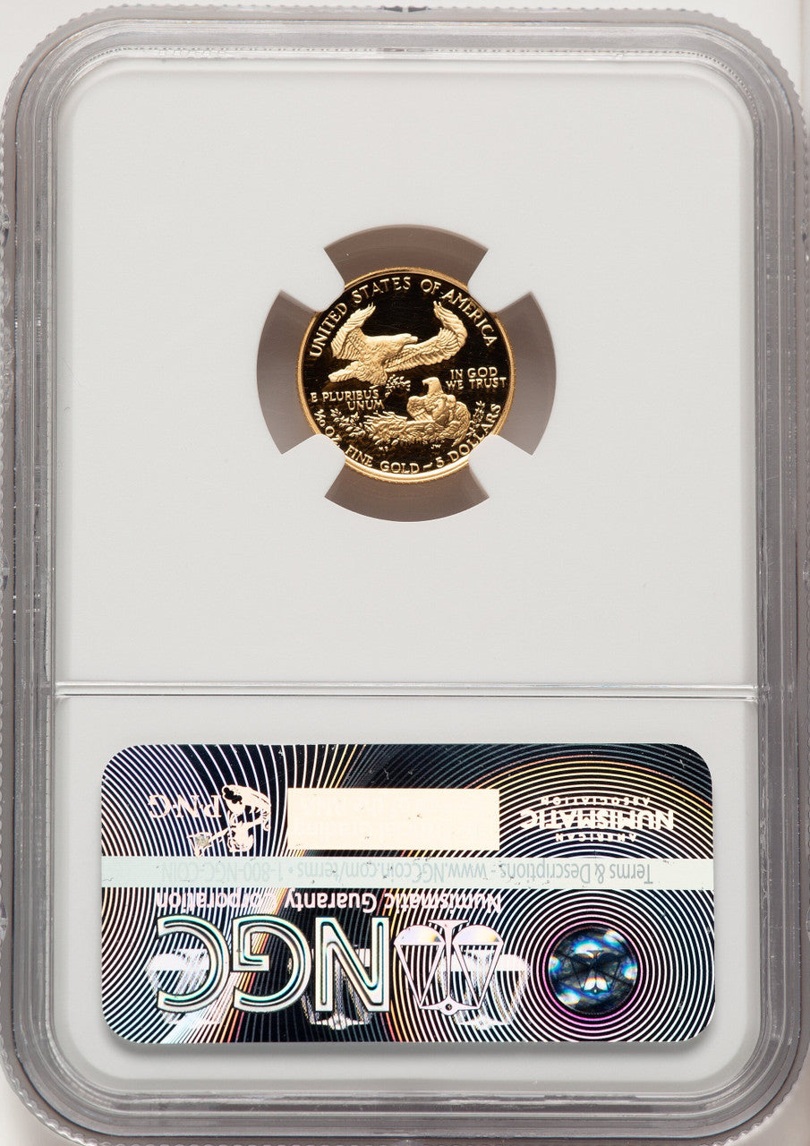 1989-P $5 Tenth-Ounce Gold Eagle Brown Label NGC PF70 (520625035)