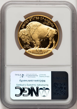 2006-W $50 One-Ounce Gold Buffalo .9999 Fine Gold Brown Label NGC PF70 (774588010)