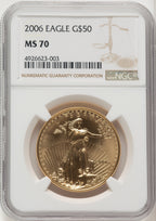 2006 $50 One-Ounce Gold Eagle NGC MS70