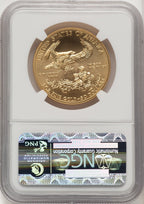 2015 $50 One-Ounce Gold Eagle ER Blue NGC MS70