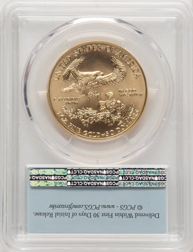 2021 $50 One-Ounce Gold Eagle Type One First Strike FS Flag PCGS MS70