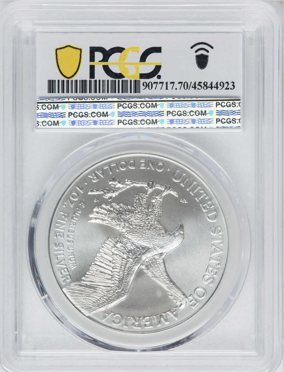 2021 American Silver Eagle Type 2 At Dusk & Dawn 35th Anniversary 318th PCGS MS70