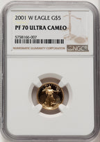 2001-W Gold American Eagle 4-Coin Set NGC PF70