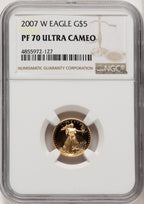 2007-W Gold American Eagle 4-Coin Set Brown Label NGC PF70