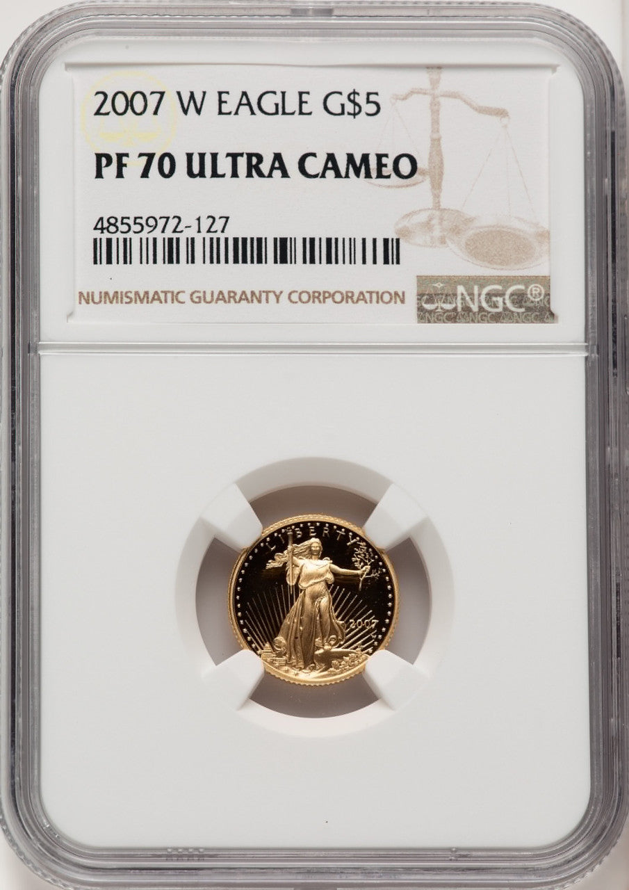2007-W Gold American Eagle 4-Coin Set Brown Label NGC PF70