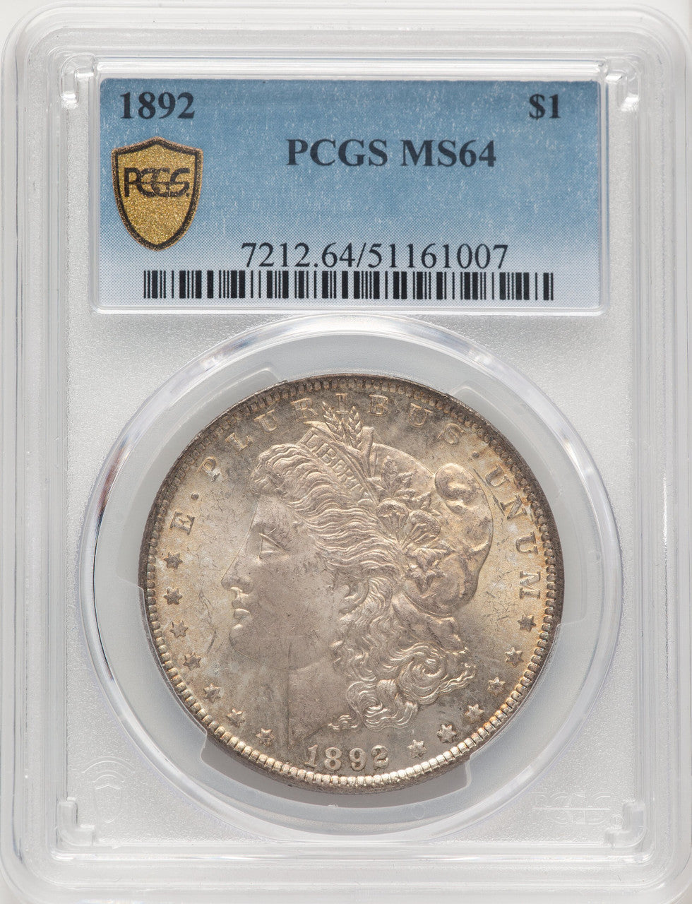 1892 Morgan Dollar PCGS MS64 (520369036)