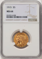 1915 $5 Indian Half Eagle NGC MS64 (772564014)