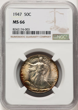1947 50C Walking Liberty Half Dollar NGC MS66