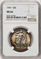 1947 50C Walking Liberty Half Dollar NGC MS66