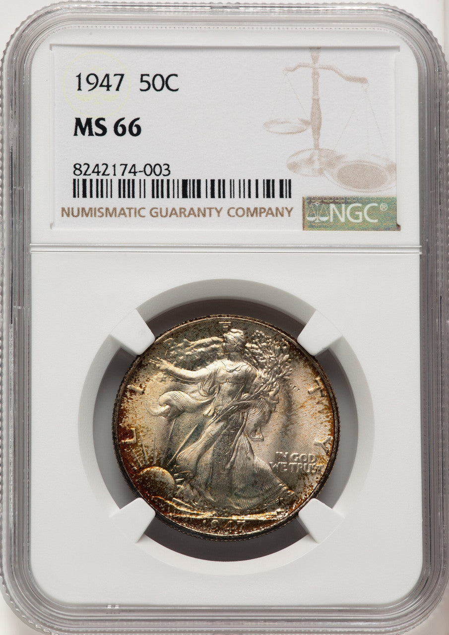 1947 50C Walking Liberty Half Dollar NGC MS66
