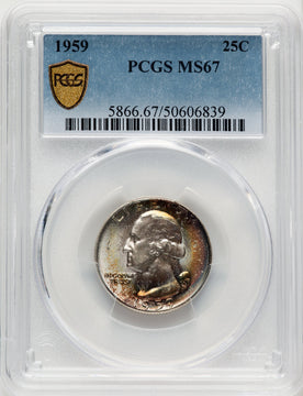 1959 25C Washington Quarter PCGS MS67