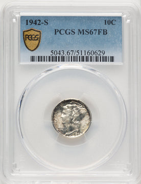 1942-S 10C FB Mercury Dime PCGS MS67