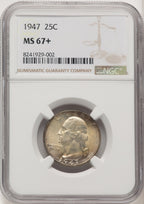 1947 25C Washington Quarter NGC MS67+